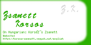 zsanett korsos business card